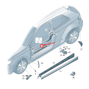 AUDI A3 Sportback 8V Front Right Outer Sill Trim Strip 8V3853491D9B9 ORIGINAL
