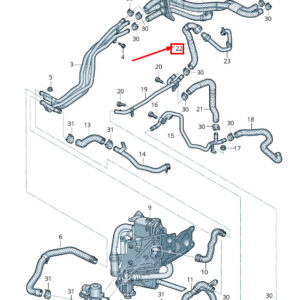 AUDI A6 C8 Coolant Hose With Quick Release Coupling 4K0265356Q ORIGINAL