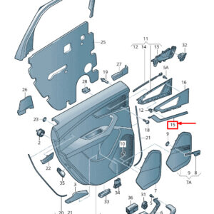 AUDI Q7 4M Rear Left Door Trim Insert 4M0867419JVG7 4M0867419J VG7 ORIGINAL