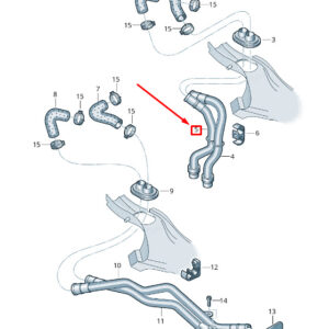 AUDI Q7 4L Engine Coolant Pipe 7L0819925R ORIGINAL