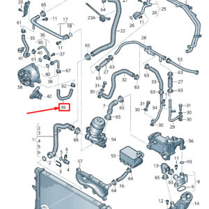 AUDI A8 4H Engine Coolant Hose 059121053J ORIGINAL