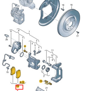 AUDI A8 D5 Rear Brake Pads Set 8W0698451AN ORIGINAL