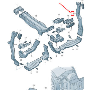 AUDI Q8 4MN Rear Right Outer Instrument Panel Air Duct 4M8819726 ORIGINAL