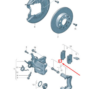 AUDI TT 8J Rear Brake Carrier 8J0615425F ORIGINAL