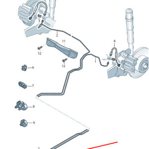 AUDI RS3 Left Brake Line From Connect Piece To Brake Hose 5WA614741H ORIGINAL