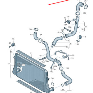 AUDI A1 MK1 Intercooler Pressure Hose 6R0145838A ORIGINAL