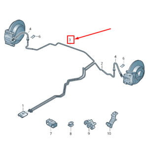 AUDI Q3 8U Brake Line From Connecting Piece To Brake Hose 5N0614742N ORIGINAL