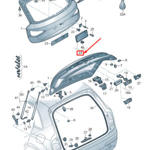 AUDI Q3 8U Rear Bumper License Plate Bracket 8U0827113A9B9 ORIGINAL