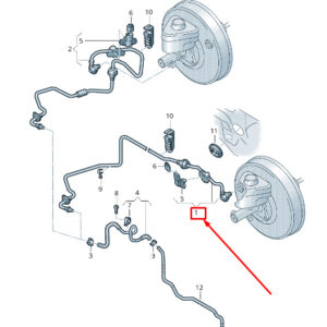 AUDI Q7 4L Vacuum Pipe With Non-Return Valve LHD 4L1611931A ORIGINAL