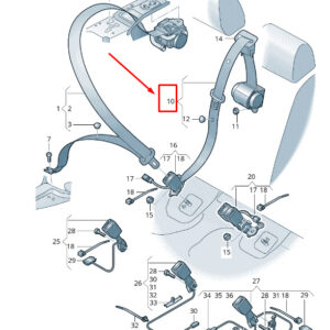 AUDI Q5 FY Rear Middle Seatbelt 80A857807JXE 80A857807 JXE ORIGINAL