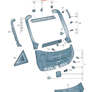 AUDI A7 Sportback 4G Center Upper Rear Lid Trim Panel 4G8867606ADL2 ORIGINAL