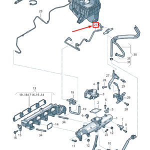 AUDI A3 Sportback 8P Engine Connecting Hose 06H133241AK ORIGINAL
