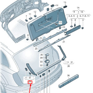 AUDI Q7 4M Rear Left Upper Trim Panel 4M0867607F4PK 4M0867607F 4PK ORIGINAL
