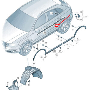 AUDI Q3 8U Rear Right Door Window Slot Seal 8U0853764A1L1 ORIGINAL