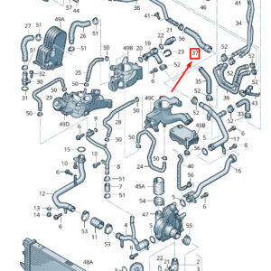 AUDI Q7 4L Engine Coolant Hose 7L8121109A ORIGINAL