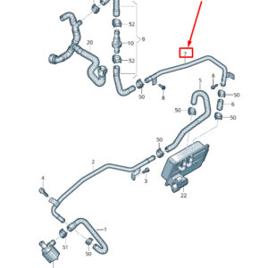 AUDI A6 Avant C7 Rear Right Engine Coolant Pipe 4G0121485CC ORIGINAL