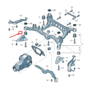 AUDI A8 4H Rear Suspension Crossmember Insulator 4H0505145A ORIGINAL