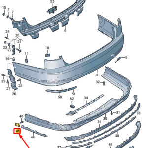 AUDI A8 D5 Rear Right Bumper Trim Plate Cap 4N0853658B ORIGINAL