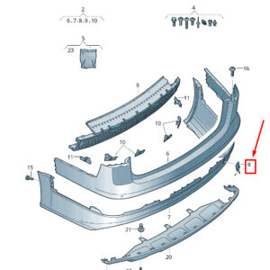 AUDI A6 Avant C7 Rear Bumper Towing Eye Cover Cap 4G9807441HMX3 ORIGINAL