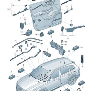 AUDI Q7 4M Rear Right Sill Trim Strip 4M0947418B ORIGINAL