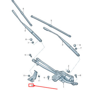 AUDI TT 8J Wiper Motor Bracket LHD 8J1955457A ORIGINAL