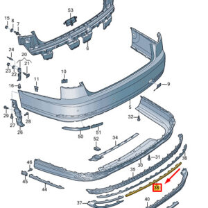AUDI A8 D5 Rear Center Bumper Trim 4N0853551BX7L ORIGINAL