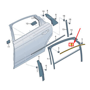 AUDI A8 D5 Rear Right Door Window Guide Trim Strip 4N0839644BT94 ORIGINAL