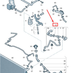 AUDI A1 MK1 Engine Coolant Hose 6R0122101CE ORIGINAL