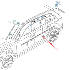 AUDI Q7 4M Rear Left Door Window Slot Seal 4M08537633Q7 ORIGINAL