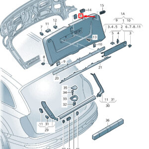 AUDI Q7 4M Rear Liftgate Emergency Release Cover 4M08677474PK ORIGINAL