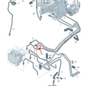 AUDI Q5 FY Brake Pipe From Brake Cylinder To Hydraulics 80B614705AE ORIGINAL