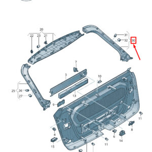AUDI Q8 4MN Right Upper Rear Lid Trim Panel 4M88676084PK ORIGINAL