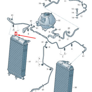 AUDI R8 4S Cooler For Coolant Breather Line 4S0121081N ORIGINAL