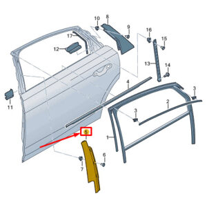 AUDI A8 D5 Rear Left Door B-Pillar Trim 4N08399015FQ ORIGINAL