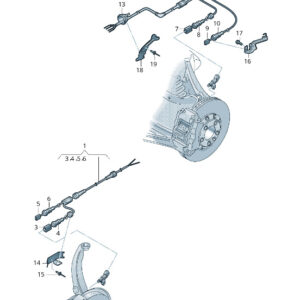 AUDI RSQ8 Rear Right Speed Sensor Wiring Set 4M0972254R ORIGINAL