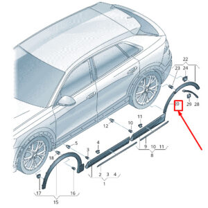 AUDI Q8 4MN Rear Right Door Wheel Cover 4M88548204W3 ORIGINAL