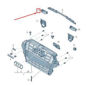 AUDI A3 Sportback 8V Front Left Upper Grille Cover 8V5853267 ORIGINAL