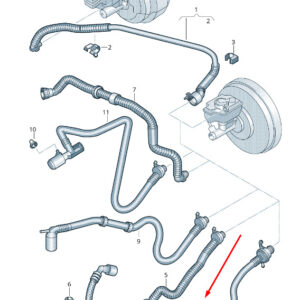 AUDI TT 8J Vacuum Pipe With Non-Return Valve 8J0611931C ORIGINAL