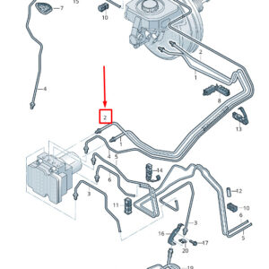 AUDI Q5 FY Brake Pipe From Brake Cylinder To Hydraulics80C614706AD ORIGINAL
