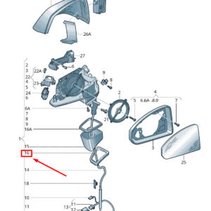 AUDI Q7 4M Front Right Door Mirror Gasket LHD 4M1857556 ORIGINAL