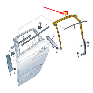 AUDI A3 Sportback 8Y Rear Left Door Window Guide 8Y4839439A ORIGINAL