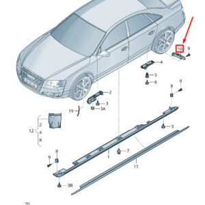 AUDI A8 4H Rear Right Wheel Arch Spoiler Trim 4H0854816B ORIGINAL