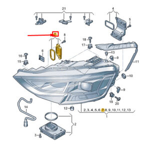 AUDI A8 D5 Right Headlamp Cover Cap 4N0941158A ORIGINAL