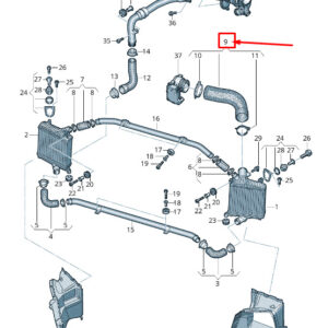 AUDI Q7 4M Left Upper Intecooler Pressure Hose 4M0145737C ORIGINAL