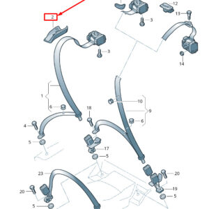 AUDI A8 4H Rear Right Seat Belt Guide 4H0857828 ORIGINAL