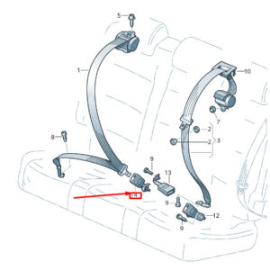 AUDI Q5 8R Rear Right Seat Buckle 8R0857754F ORIGINAL