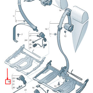 AUDI Q8 4MN Rear Middle Seat Belt Buckle 80A858491FMNB ORIGINAL