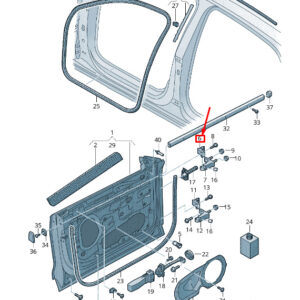 AUDI Q8 4MN Rear Left Upper Door Hinge 8S0833407A ORIGINAL