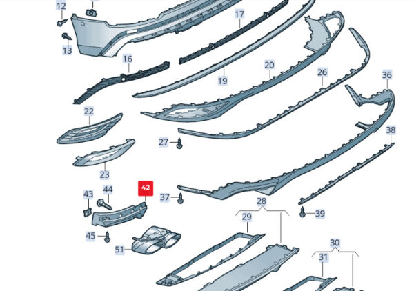 AUDI Q8 4MN Rear Left Bumper Bracket 4M8807347 ORIGINAL