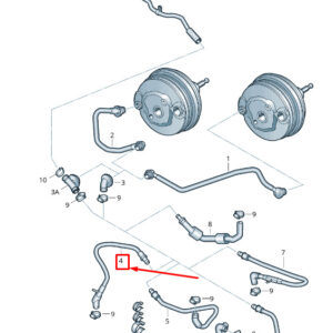 AUDI A4 Allroad B8 Brake Vacuum Pipe 8K0611931BT ORIGINAL